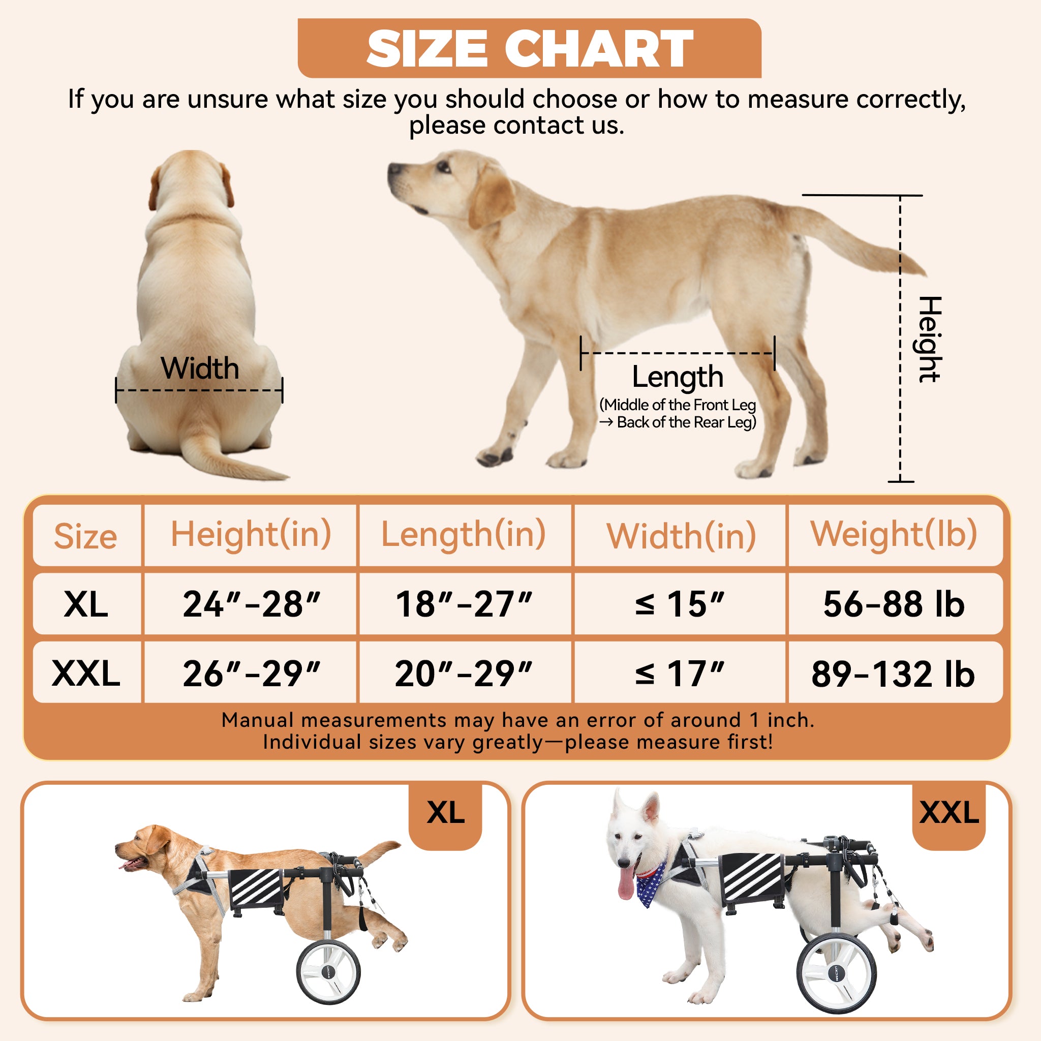 Large Dog Wheelchair for Back Legs