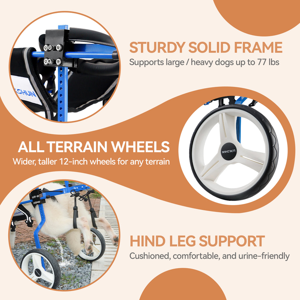 Large Heavy Duty Dog Wheelchair for Back Legs